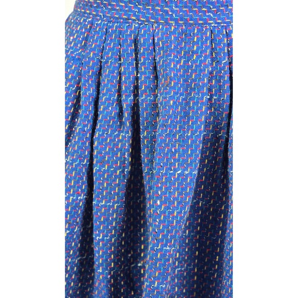 Norton McNaughton Vintage Blue Textured Zig Zag Pleated Midi Skirt Womens 10 - Picture 4 of 9